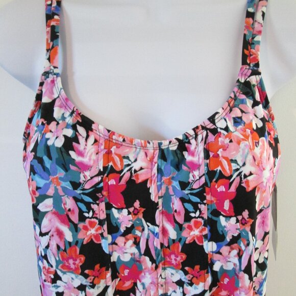 Swim Solutions Women's Blushing Pleated Tankini Top NWT Sz 12 - Picture 5 of 10